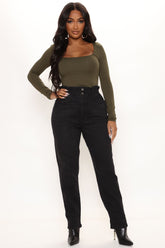 Down To Earth Stretch Mom Jeans - Black Ins Street